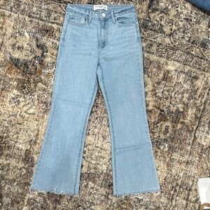 Just Black Light Blue Flare Crop Jeans